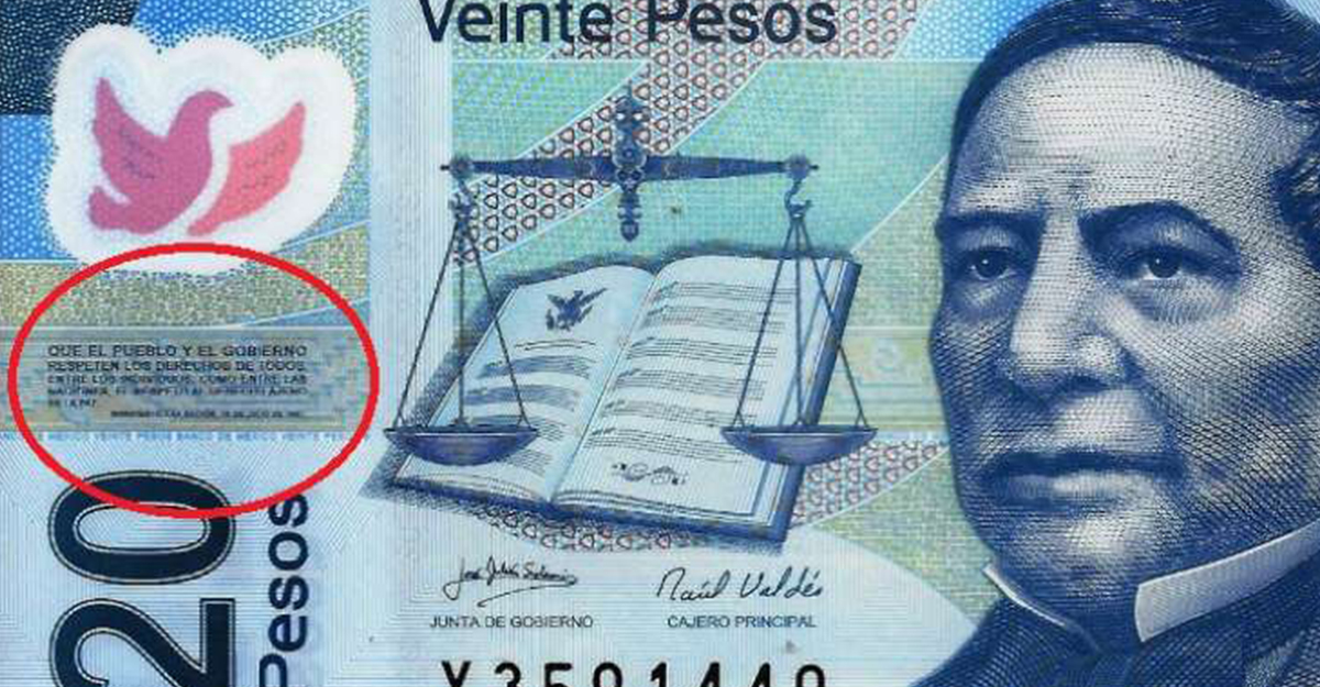 Las 'letras chiquitas' del billete de 20 pesos, ¿qué dicen?